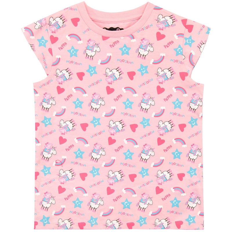 Peppa Pig Girls' Unicorn Pinafore Dress & T-Shirt Size 5 Multicolored - Image 3